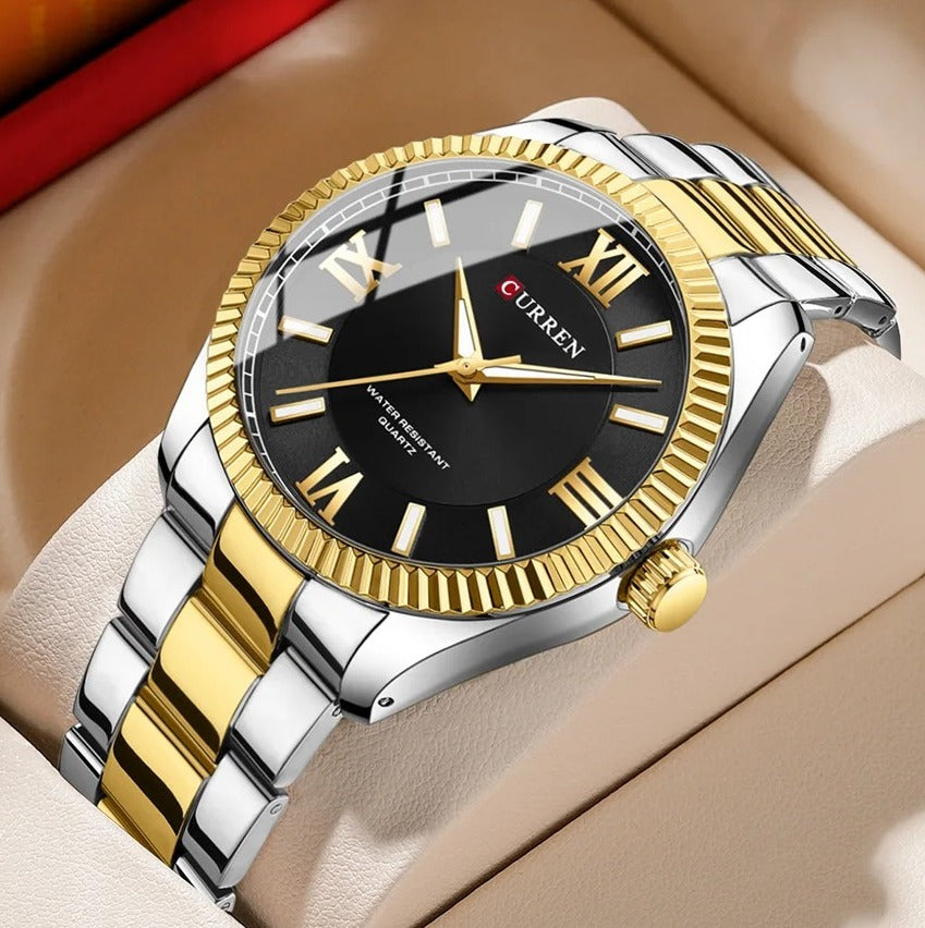 CURREN Original Brand Stainless Steel Band Wrist Watch For Men With Brand (Box & Bag)-8453