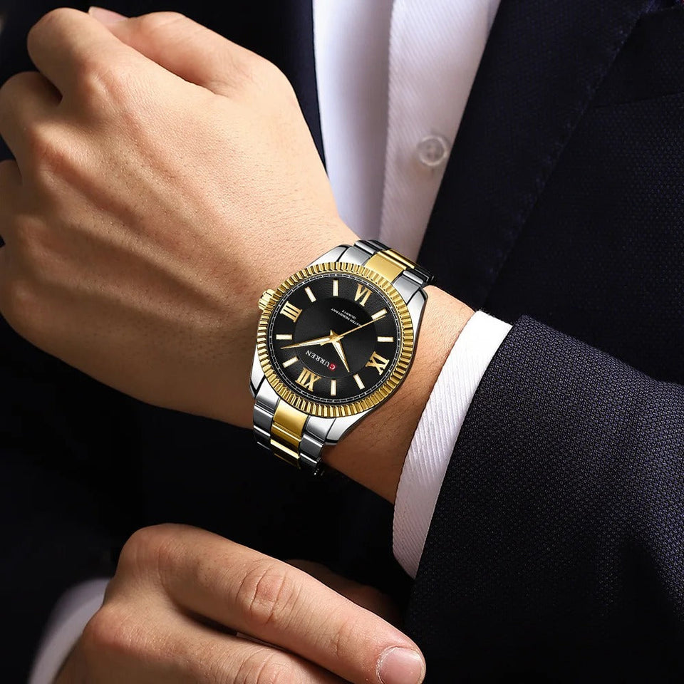 CURREN Original Brand Stainless Steel Band Wrist Watch For Men With Brand (Box & Bag)-8453