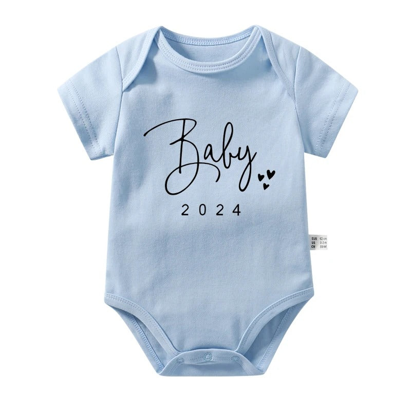 New Baby Announcement Coming Soon 2024 Newborn Baby Bodysuits Summer Boys Girls Romper Body Pregnancy Reveal Clothes Shower Gift