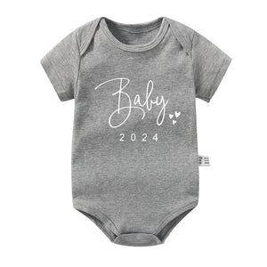 New Baby Announcement Coming Soon 2024 Newborn Baby Bodysuits Summer Boys Girls Romper Body Pregnancy Reveal Clothes Shower Gift