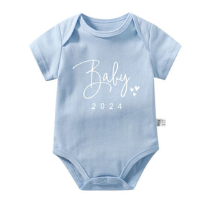 New Baby Announcement Coming Soon 2024 Newborn Baby Bodysuits Summer Boys Girls Romper Body Pregnancy Reveal Clothes Shower Gift