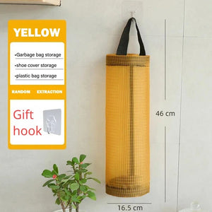 Home Grocery Bag Holder Wall Mount Plastic Bag Holder Dispenser Hanging Storage Trash Garbage Bag Kitchen Garbage Organizer