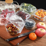 100pcs Disposable Food Cover Plastic Wrap Elastic Food Lids For Fruit Bowls Cups Caps Storage Kitchen Fresh Keeping Saver Bag