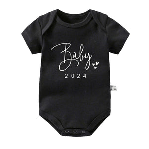 New Baby Announcement Coming Soon 2024 Newborn Baby Bodysuits Summer Boys Girls Romper Body Pregnancy Reveal Clothes Shower Gift