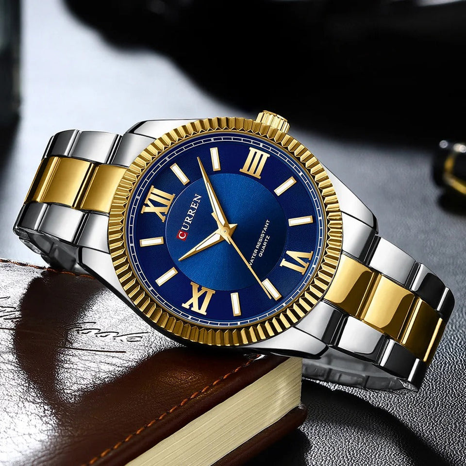 CURREN Original Brand Stainless Steel Band Wrist Watch For Men With Brand (Box & Bag)-8453