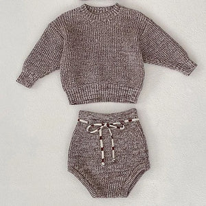 Autumn Winter Infant Baby Girl Knitting Clothes Set Long Sleeved Knitted Embroidery Cardigan+Jumpsuit Newborn Baby Clothing Suit