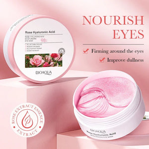 60pcs BIOAQUA Rose Hyaluronic Acid Eye Mask Anti Dark Circles Eye Bags Moisturizing Firming Eye Patches Skin Care Products