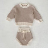 Autumn Winter Infant Baby Girl Knitting Clothes Set Long Sleeved Knitted Embroidery Cardigan+Jumpsuit Newborn Baby Clothing Suit